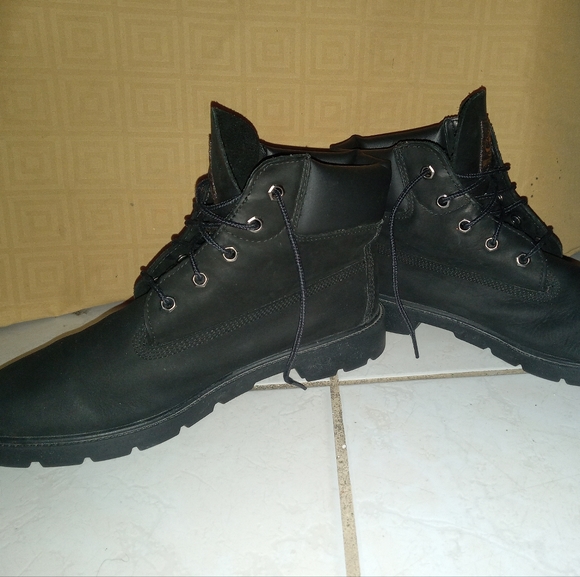 TIMBERLAND boots sz 7 PREMIUM WATERPROOF  Leather Black Youth/Men unisex - Picture 6 of 9
